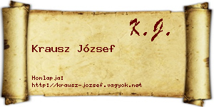 Krausz József névjegykártya