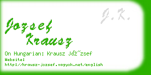 jozsef krausz business card
